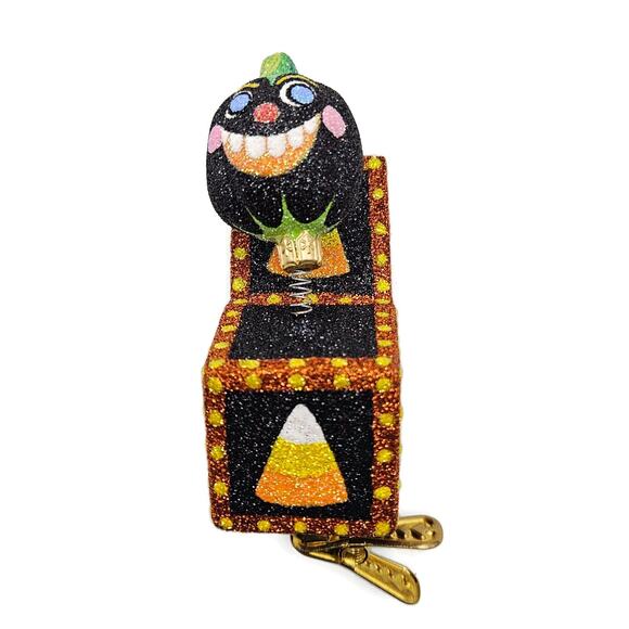Patricia Breen Jolly Surprise Jack-o-Lantern Black Pumpkin Halloween Ornament - Picture 1 of 6